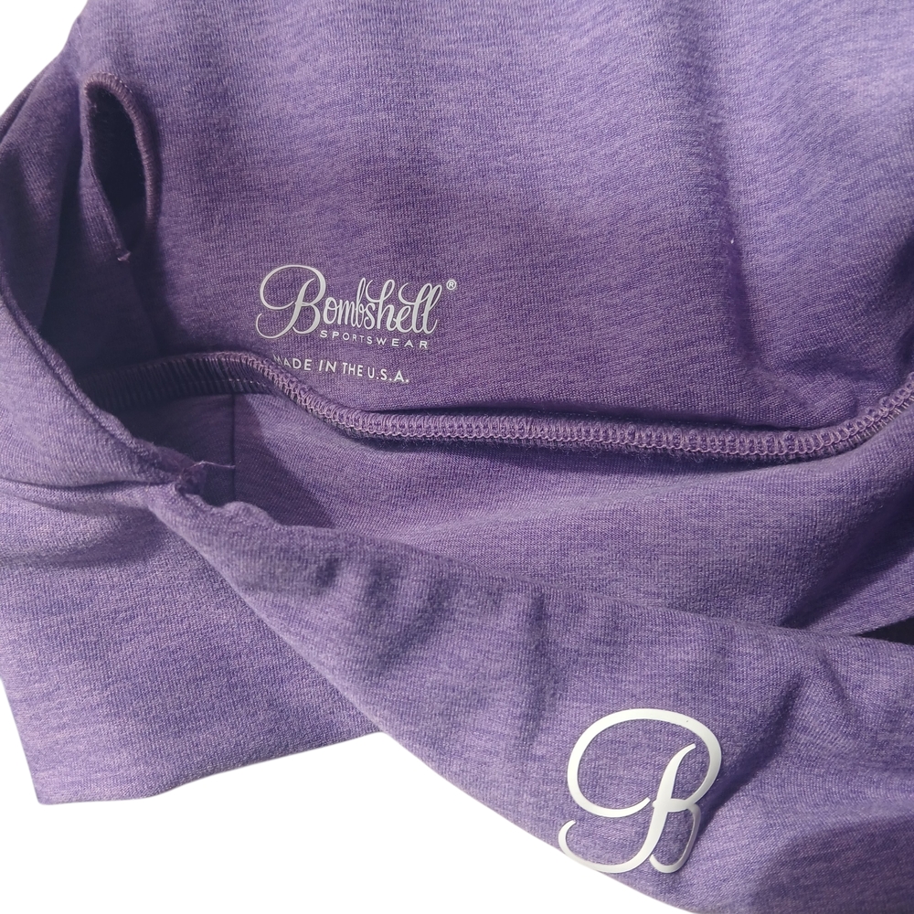 Bombshell Sportswear Purple Ruched Halter Bralette - Picture 3 of 3
